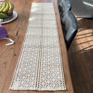 Table runner 12” x 56”. Cream